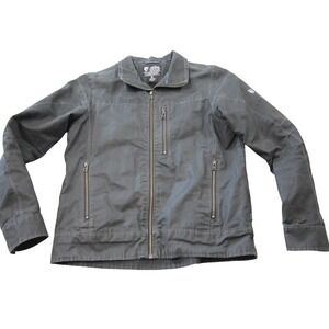 Kuhl Burr Jacket Mens Medium Charcoal Gray Full Zip Cotton Canvas Workwear Coat